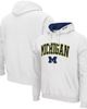 COLOSSEUM Men's Colosseum White Michigan Wolverines Arch & Logo 3.0 Pullover Hoodie  - 1
