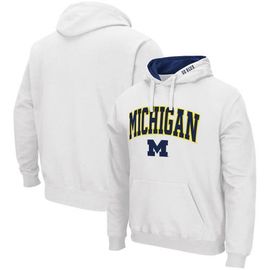 COLOSSEUM Men's Colosseum White Michigan Wolverines Arch & Logo 3.0 Pullover Hoodie 