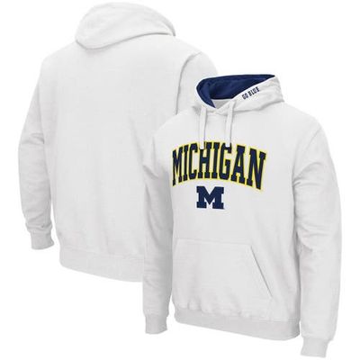 COLOSSEUM Men's Colosseum White Michigan Wolverines Arch & Logo 3.0 Pullover Hoodie 