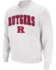 COLOSSEUM Men's Colosseum White Rutgers Scarlet Knights Arch & Logo Crew Neck Sweatshirt  - 1