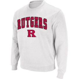 COLOSSEUM Men's Colosseum White Rutgers Scarlet Knights Arch & Logo Crew Neck Sweatshirt 