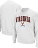 COLOSSEUM Men's Colosseum White Virginia Cavaliers Team Arch & Logo Tackle Twill Pullover Sweatshirt  - 1