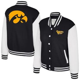 COLOSSEUM Women's Colosseum Black Iowa Hawkeyes French Baguette Full Snap Fleece Jacket 