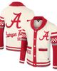 COLOSSEUM Women's Colosseum Cream Alabama Crimson Tide Wild Collective Button-Up Jacquard Sweater  - 1