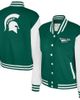 COLOSSEUM Women's Colosseum Green Michigan State Spartans French Baguette Full Snap Fleece Jacket  - 1