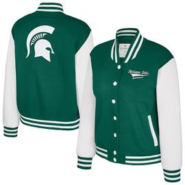COLOSSEUM Women's Colosseum Green Michigan State Spartans French Baguette Full Snap Fleece Jacket 