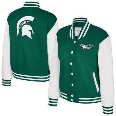 COLOSSEUM Women's Colosseum Green Michigan State Spartans French Baguette Full Snap Fleece Jacket 