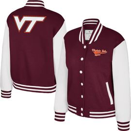 COLOSSEUM Women's Colosseum Maroon Virginia Tech Hokies French Baguette Full Snap Fleece Jacket 