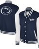 COLOSSEUM Women's Colosseum Navy Penn State Nittany Lions French Baguette Full Snap Fleece Jacket  - 1
