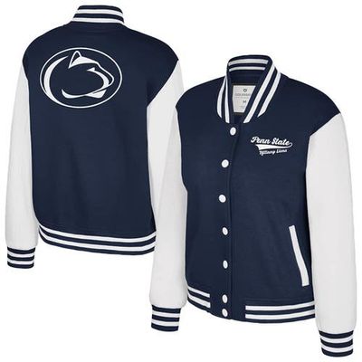 COLOSSEUM Women's Colosseum Navy Penn State Nittany Lions French Baguette Full Snap Fleece Jacket 
