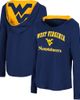 COLOSSEUM Women's Colosseum Navy West Virginia Mountaineers Catalina Hoodie Long Sleeve T-Shirt  - 1