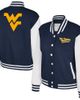 COLOSSEUM Women's Colosseum Navy West Virginia Mountaineers French Baguette Full Snap Fleece Jacket  - 1