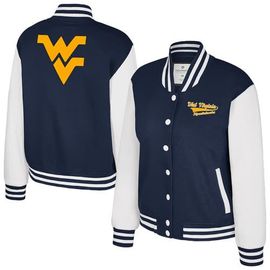 COLOSSEUM Women's Colosseum Navy West Virginia Mountaineers French Baguette Full Snap Fleece Jacket 
