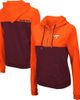 COLOSSEUM Women's Colosseum Orange/Maroon Virginia Tech Hokies Aidan Lightweight Half-Zip Hoodie  - 1