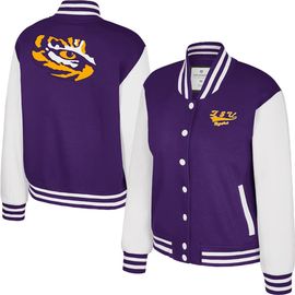 COLOSSEUM Women's Colosseum Purple LSU Tigers French Baguette Full Snap Fleece Jacket 
