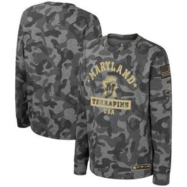 COLOSSEUM Youth Colosseum Camo Maryland Terrapins OHT Military Appreciation Dark Star Long Sleeve T-Shirt 