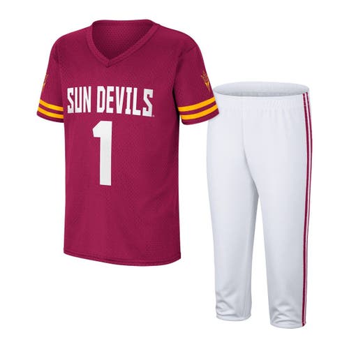 COLOSSEUM Youth Colosseum Maroon/White Arizona State Sun Devils Football Jersey and Pants Set 