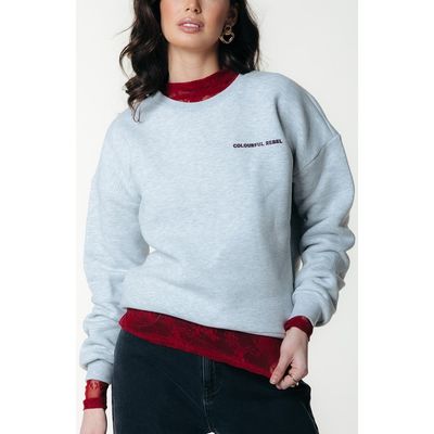 Colourful Rebel Colourful Rebel CR Round Flower Dropped Shoulder Sweat