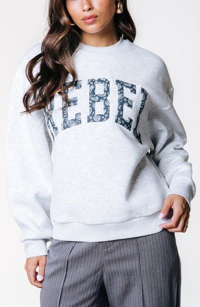 Colourful Rebel Colourful Rebel Rebel Paisley Patch Dropped Shoulder Sweat