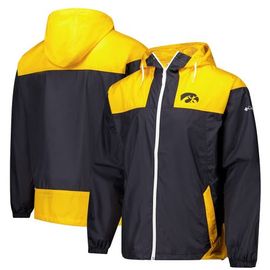 Columbia Men's Columbia Black Iowa Hawkeyes Flash Challenger II Omni-Shade Full-Zip Windbreaker Jacket 