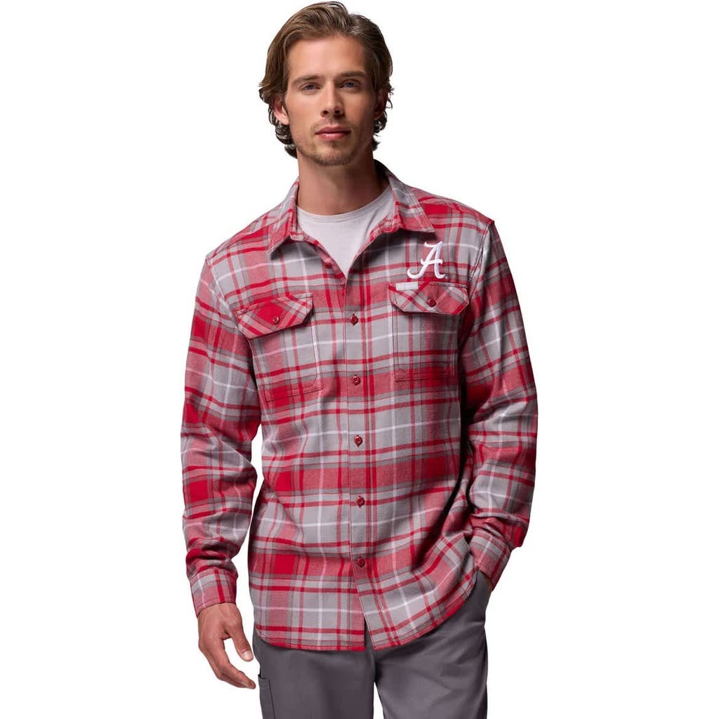 Columbia Men's Columbia Crimson Alabama Crimson Tide Flare Gun Omni-Wick Flannel Long Sleeve Button-Up Shirt 