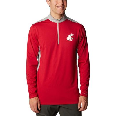 Columbia Men's Columbia Crimson Washington State Cougars Tech Trail™ Omni-Shade Quarter-Zip Top 