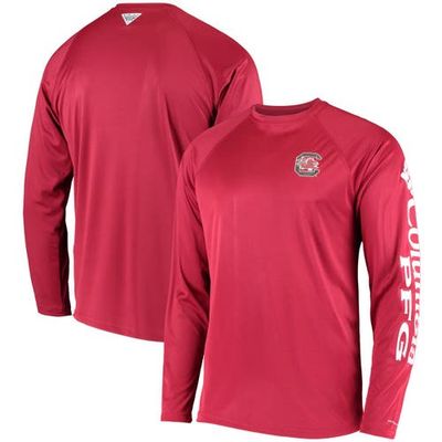 Columbia Men's Columbia Garnet South Carolina Gamecocks Terminal Tackle Omni-Shade Raglan Long Sleeve T-Shirt 