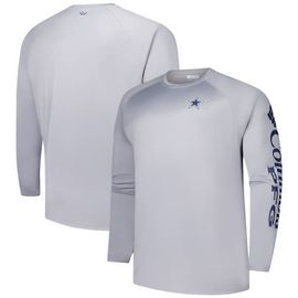 Columbia Men's Columbia Gray Dallas Cowboys Big & Tall Terminal Tackle™ Omni-Shade™ Raglan Long Sleeve T-Shirt 