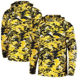 Columbia Men's Columbia Navy Michigan Wolverines PFG Terminal Tackle Omni-Shade Rippled Long Sleeve Hooded T-Shirt 