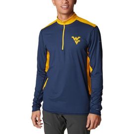 Columbia Men's Columbia Navy West Virginia Mountaineers Tech Trail™ Omni-Shade Quarter-Zip Top 