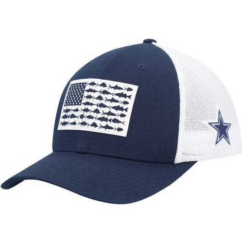 Columbia Men's Columbia Navy/White Dallas Cowboys Mesh Fish Flag Flex Hat 