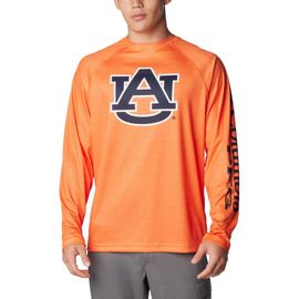 Columbia Men's Columbia Orange Auburn Tigers PFG Terminal Tackle Omni-Shade Raglan Long Sleeve T-Shirt 