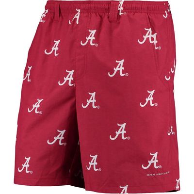 Columbia Men's Columbia PFG Crimson Alabama Crimson Tide Backcast II 8" Omni-Shade Hybrid Shorts 
