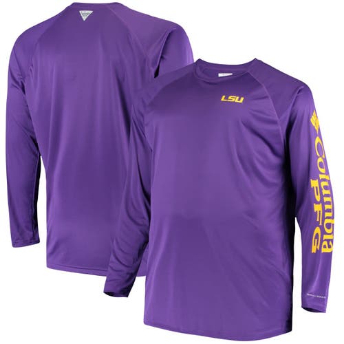 Columbia Men's Columbia Purple LSU Tigers Big & Tall Terminal Tackle Long Sleeve Omni-Shade T-Shirt 