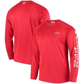 Columbia Men's Columbia Red Georgia Bulldogs Terminal Tackle Omni-Shade Raglan Long Sleeve T-Shirt 