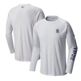 Columbia Men's Columbia White Seattle Kraken Terminal Tackle Omni-Shade Raglan Long Sleeve T-Shirt 