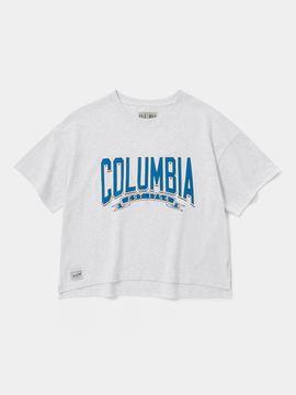 Columbia University CU 80S VINTAGE CRACK LOGO WOMEN SHORT SLEEVE T-SHIRTS [LIGHT MELANGE]