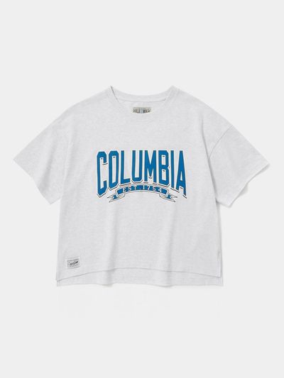 Columbia University CU 80S VINTAGE CRACK LOGO WOMEN SHORT SLEEVE T-SHIRTS [LIGHT MELANGE]