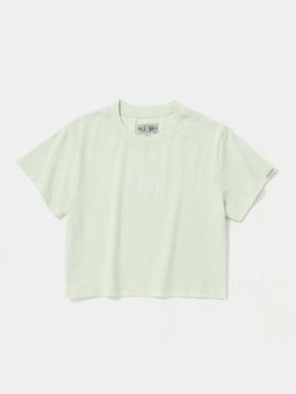 Columbia University CU BIG SCRIPT WOMEN CROP SHORT SLEEVE T-SHIRTS [DUST GREEN]
