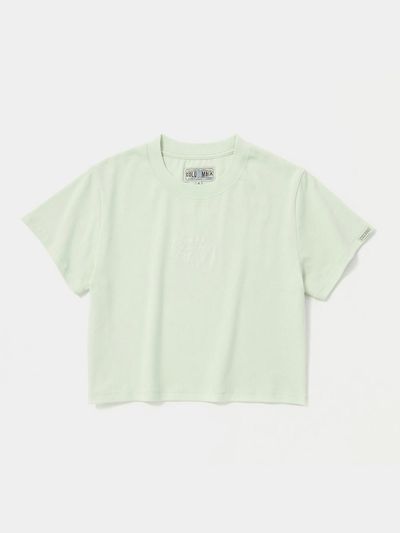Columbia University CU BIG SCRIPT WOMEN CROP SHORT SLEEVE T-SHIRTS [DUST GREEN]