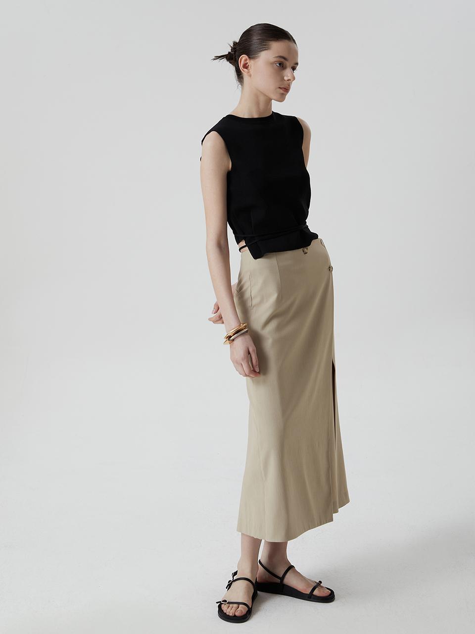comgen Asymmetric Pleated Wrap Skirt NAEU4 - WQS060_150