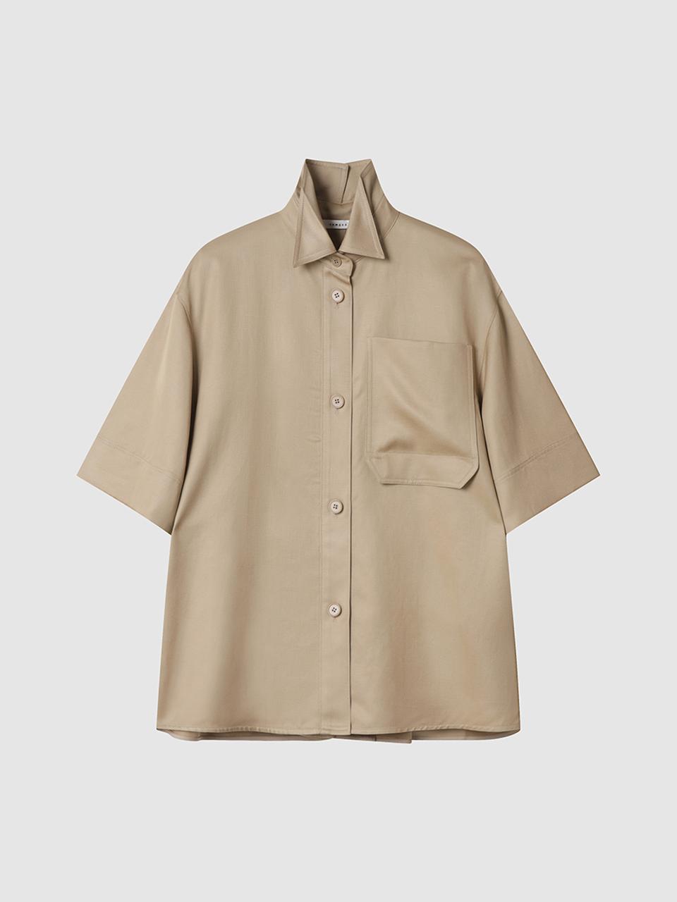 comgen Back Slit Oversized Short-sleeve Shirt (NAFU4-WRC180)