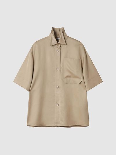 comgen Back Slit Oversized Short-sleeve Shirt (NAFU4-WRC180)