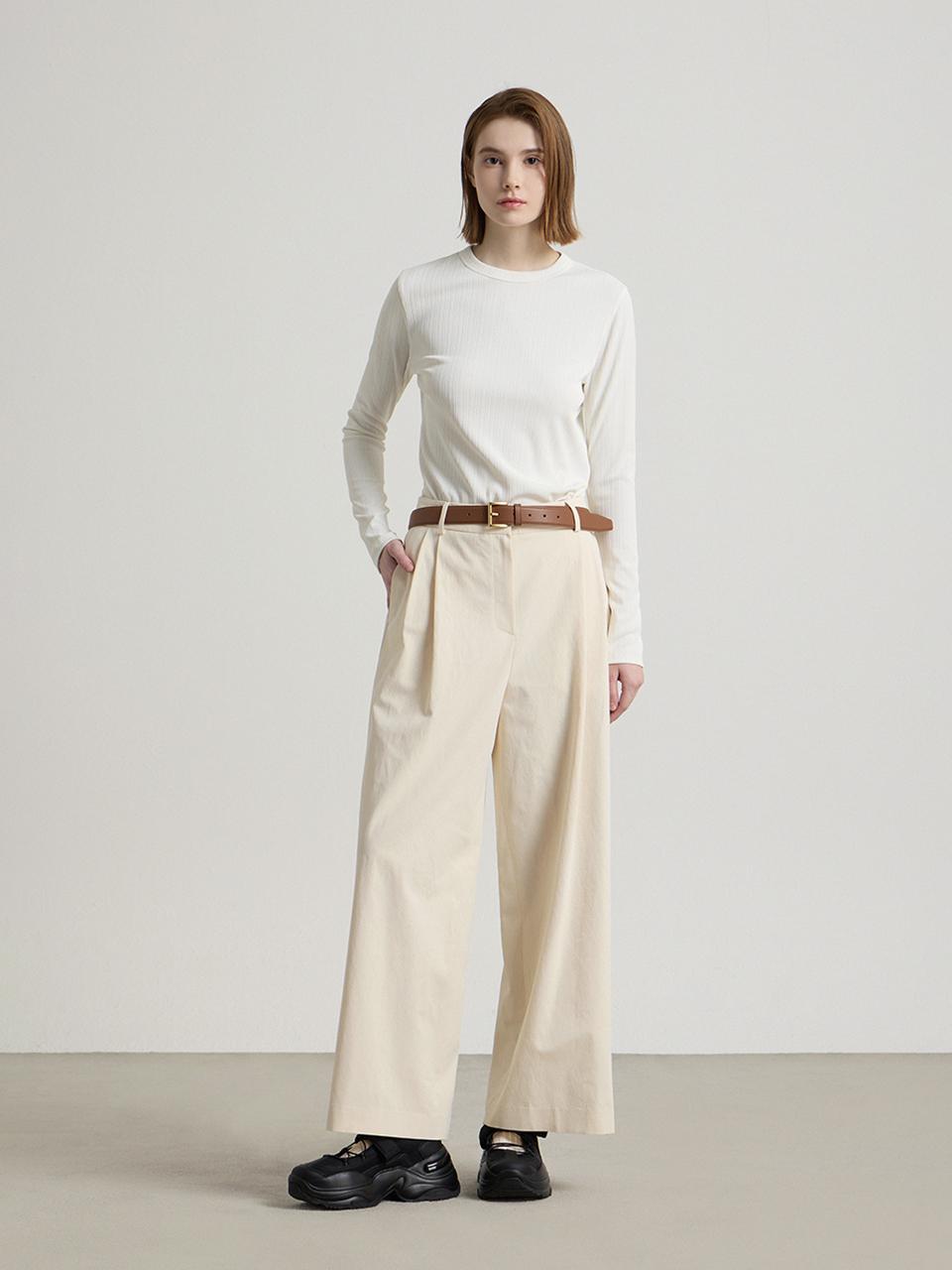 comgen Banding Wide Double Pleated Pants (NAFS2-WPL110_130)