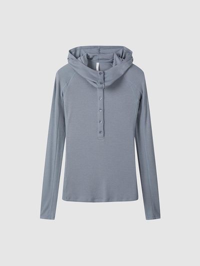 comgen button Hooded Long Sleeve NAEF8 - WKL120 440