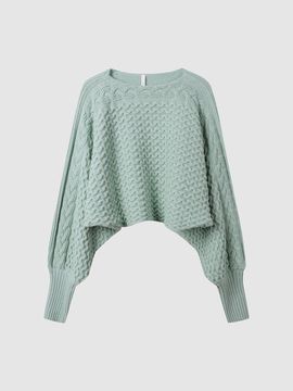 comgen Cable-Knit Cotton Blend Bolero Pullover (NAFS1-WSP020_240)