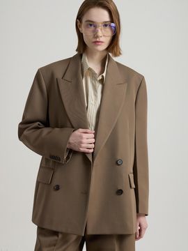 comgen Double-breasted Loose Fit Peaked Collar Jacket (NAFS1-WJK010_840)