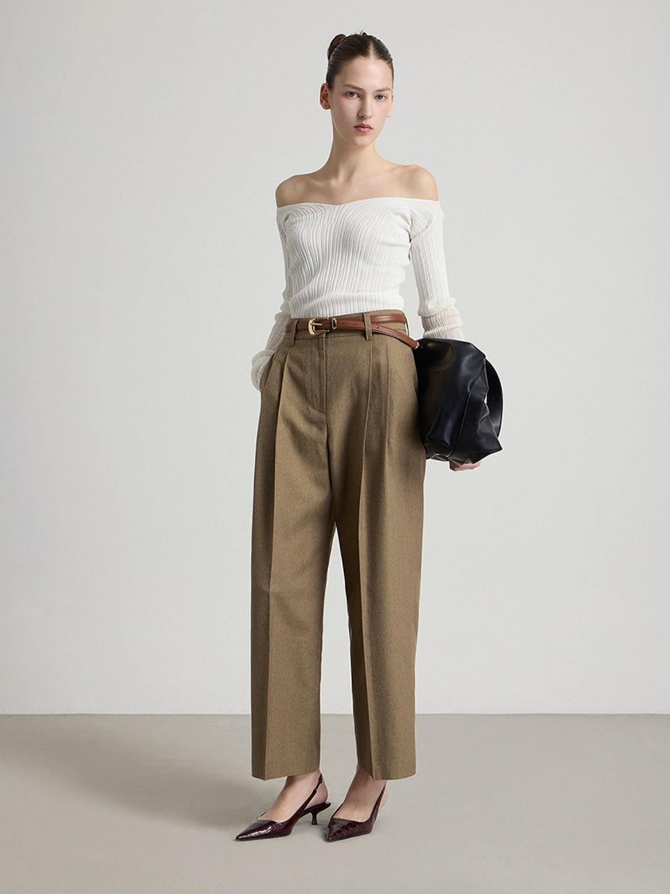 comgen Double Pleated Straight Fit Pants (NAFU4-WPL130) [831]