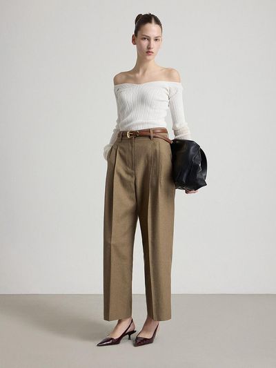 comgen Double Pleated Straight Fit Pants (NAFU4-WPL130) [831]