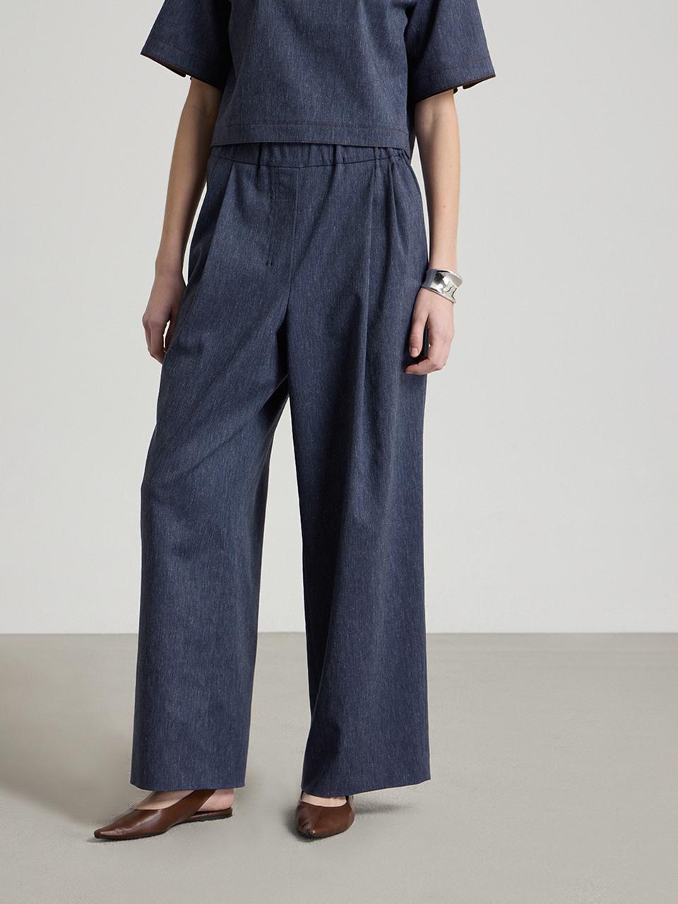 comgen Front Banding Two-Tuck Wide Pants (NAFU4-WPL090)